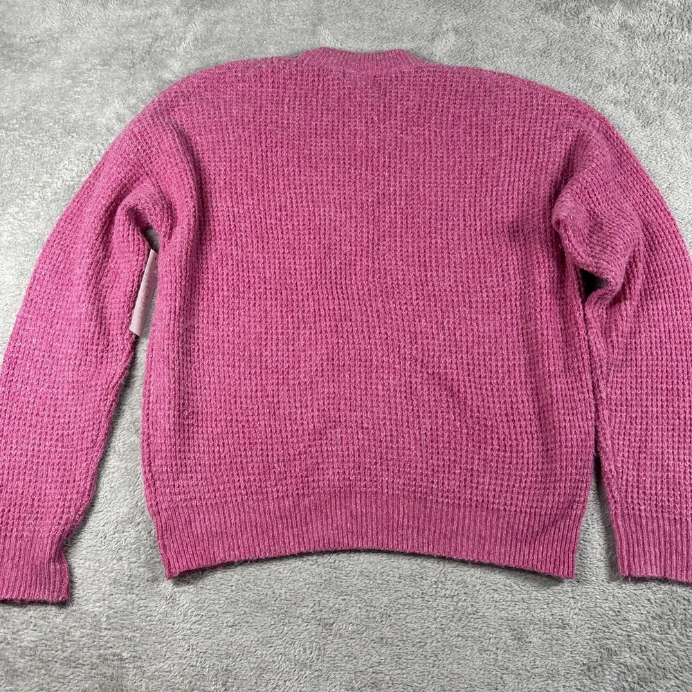 Abound‎ Women's Thermal Knit Pullover Sweater Pink Cyclamen Size XS New